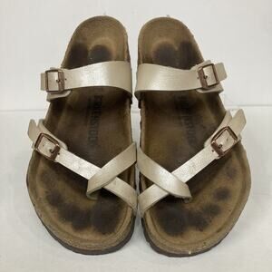 Birkenstock Women Mayari Graceful Pearl White Birko-Flor Sandal Size 39 US 8